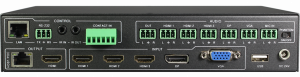 Presentation Switcher 3 x HDMI 1 x DP 1 x VGA to HDMI with HDMI and HDBT out.